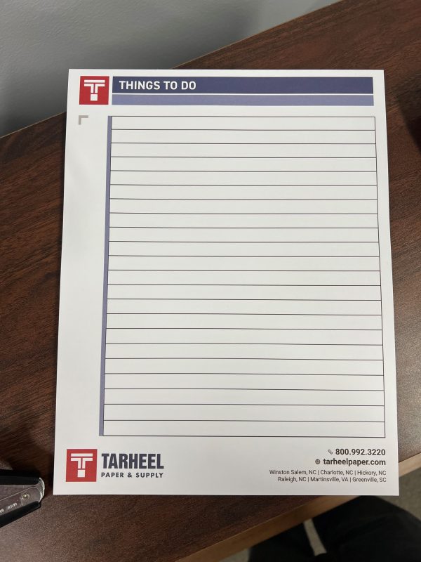 8.5"x11" "THINGS TO DO" Notepad
